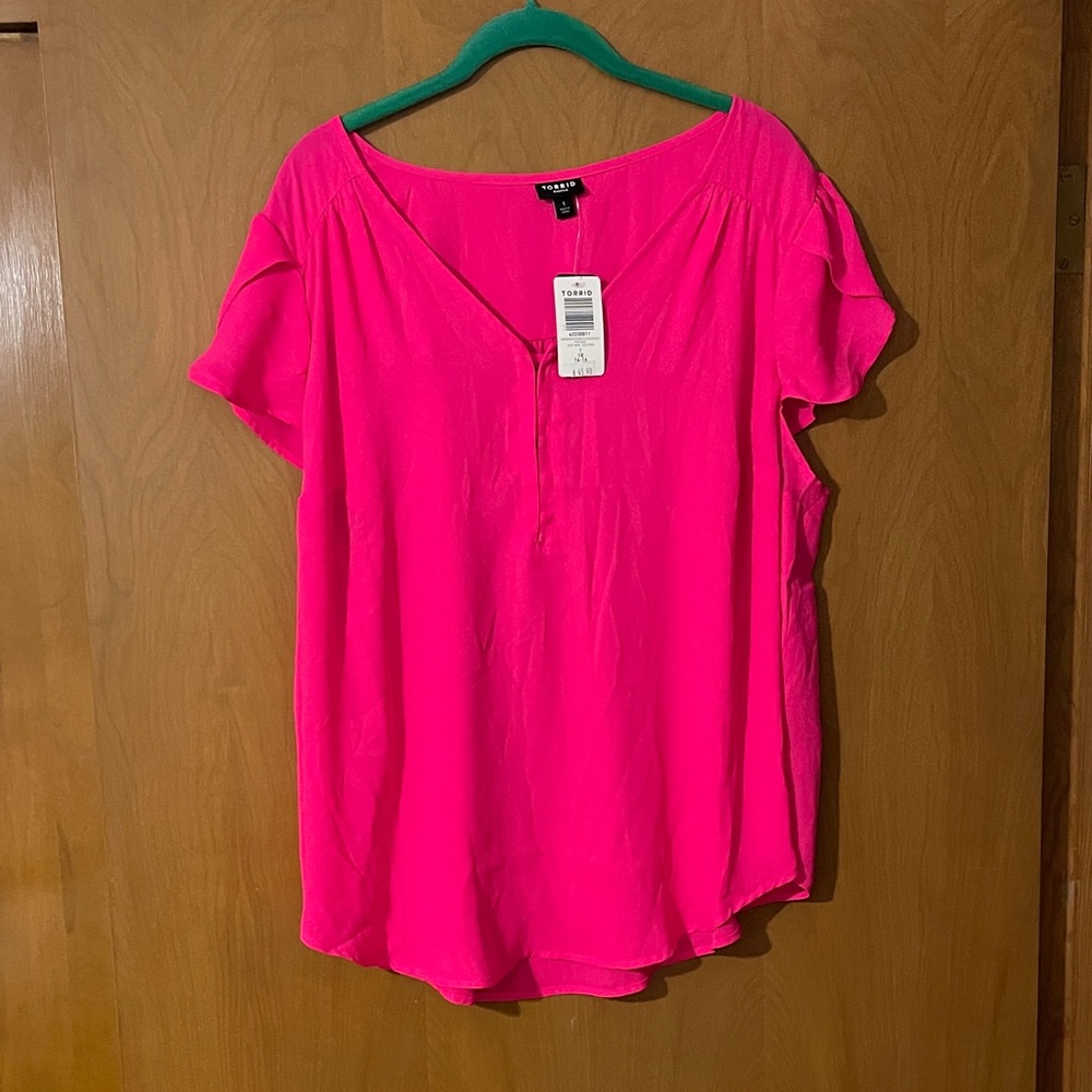 Torrid Bright Pink Blouse 1x